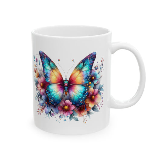 Fluttering Beauty Mug: Exquisite Butterfly Design for Your Morning Brew